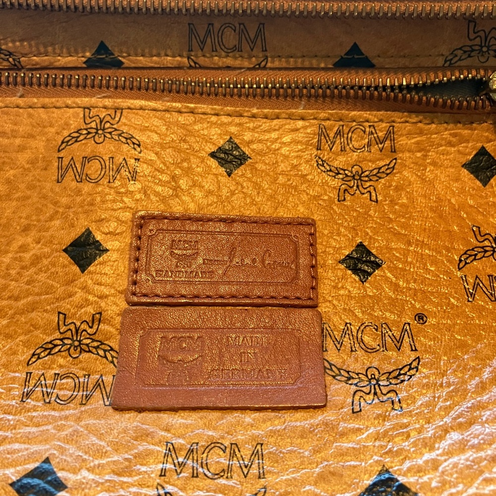 MCM Visetos Monogram Tote in Cognac and Black - Picture 2 of 16